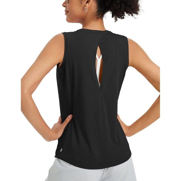 Tops - Women's Workout Tank Top Sleeveless Racerback Open Back Athletic Gym Yoga